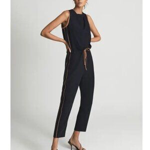 NWOT | Reiss | Tayla Navy Side Stripe Sleeveless Jumpsuit | US 4